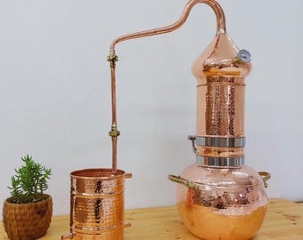 銅製蒸留器アランビック 0.7Lランプセット 、取扱書 蒸留器 アラン
