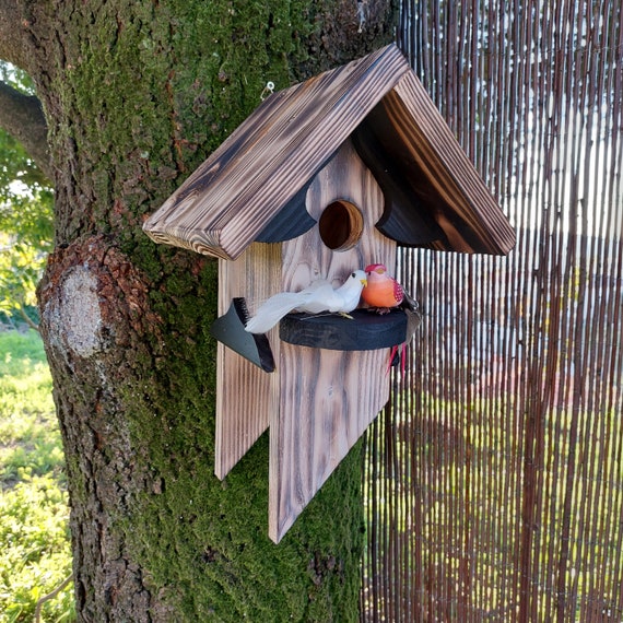 Antique Bird Nest Home / Wood Bird Nest / Vintage Bird House / Love Bird /  Bird Home / Unique Bird Home / Wood Art / Bird Box / Garden Birds 