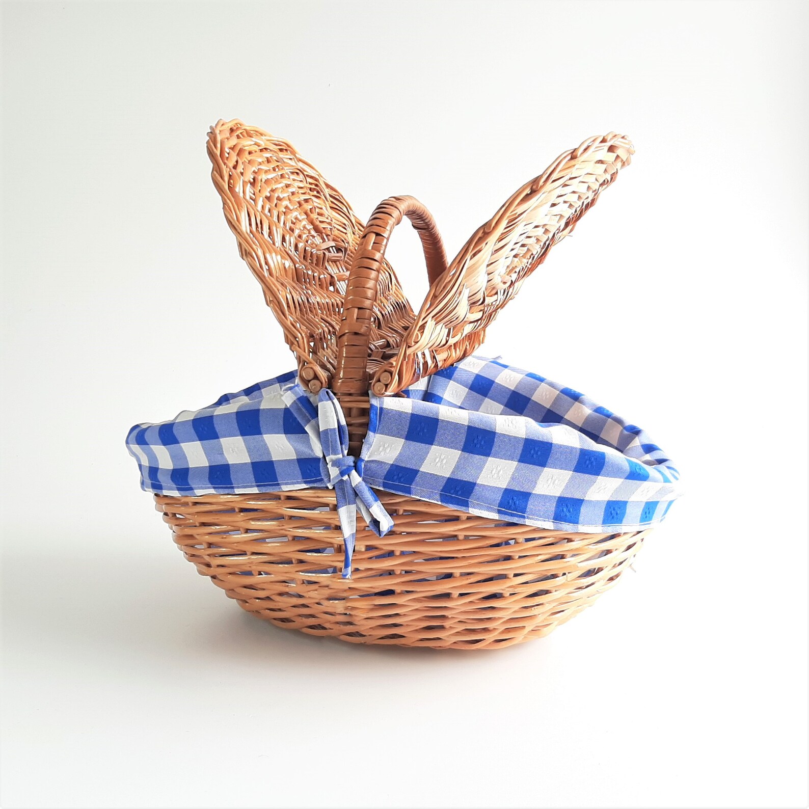 Oval Wicker Picnic Basket / Picnic Basket with Lid / Camping Etsy
