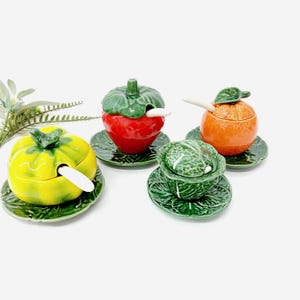 Ceramic Sugar Bowl / Fruits and Vegetables Shaped / Handmade Sugar Pot / Sugar Bowl with Lid / Funny Sugar Bowl / Sugar Jar / Vintage Decor