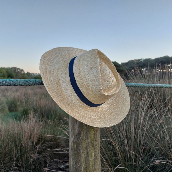 Straw Sun Hat / Straw Hat / Holiday Hat / Boho Straw Hat / Bohemian Hat / Men Hat / Vintage Hat / Summer Hat / Handmade Hat