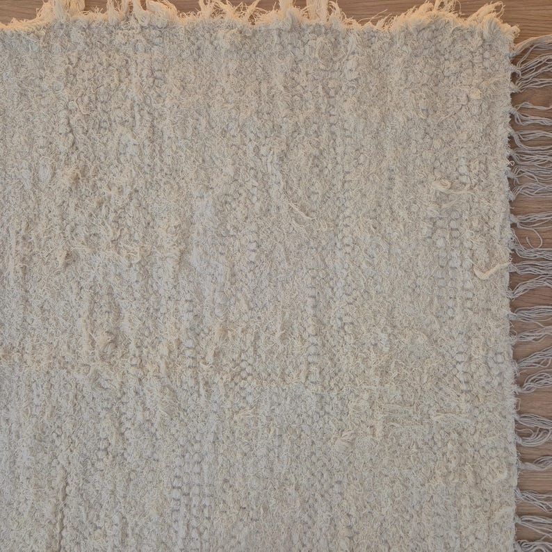Extra Large Cream Rug With Tassels 200x300cm / Recycled Cotton Rug / Soft Rug / Handwoven Area Rug / Rugs for Living Room / Robust Rug image 3