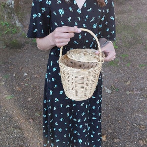 Originale Jane Birkin Basket / Cestino di canna / Cestino Birkin / Borsa da basket vintage / Cestino con coperchio / Borsa estiva / Borsa da basket / Borsa Boho Jane Birkin Ø 17 cm