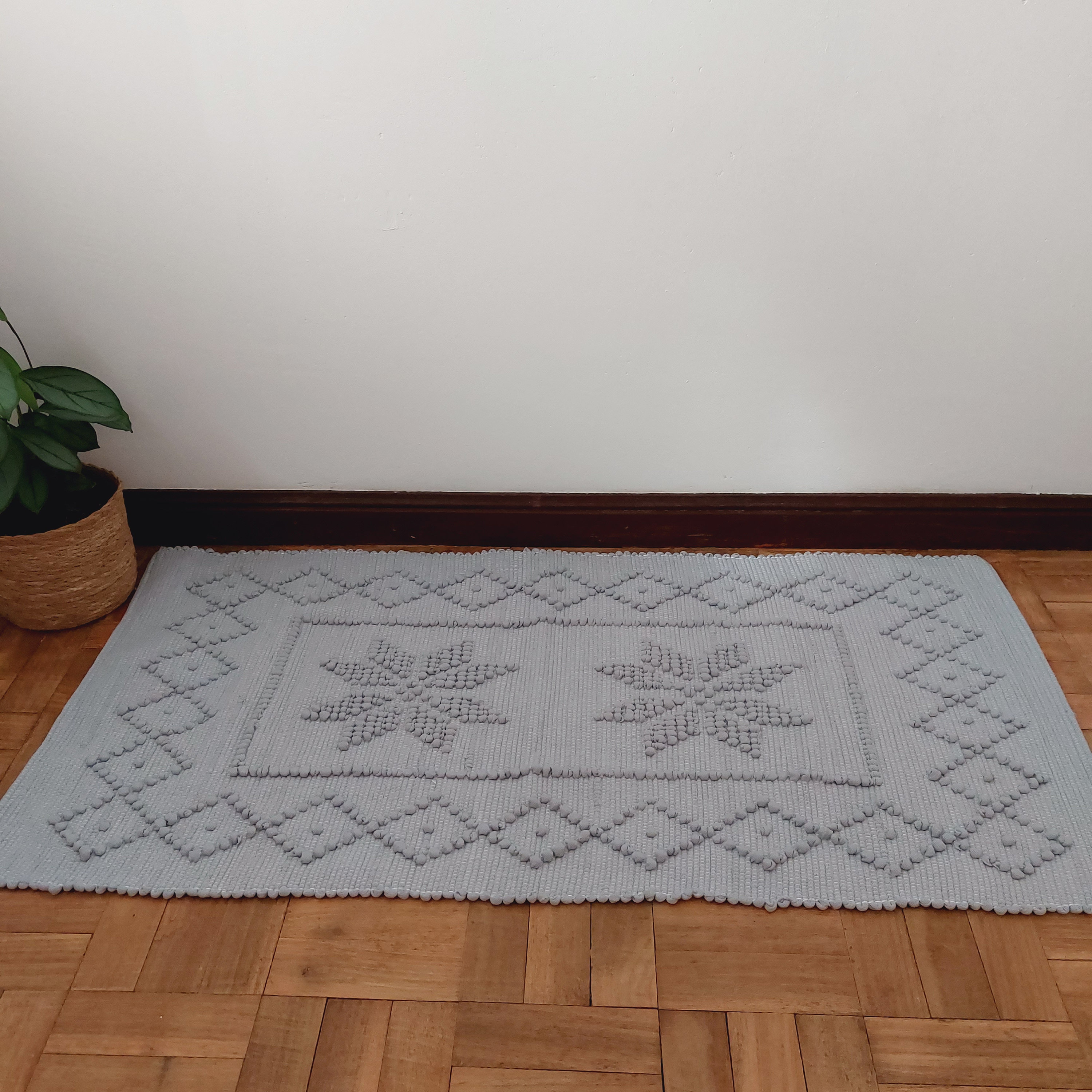 Small Grey Rug / Cotton Rug / Kitchen Rug / Laundry Rug / Bath Etsy