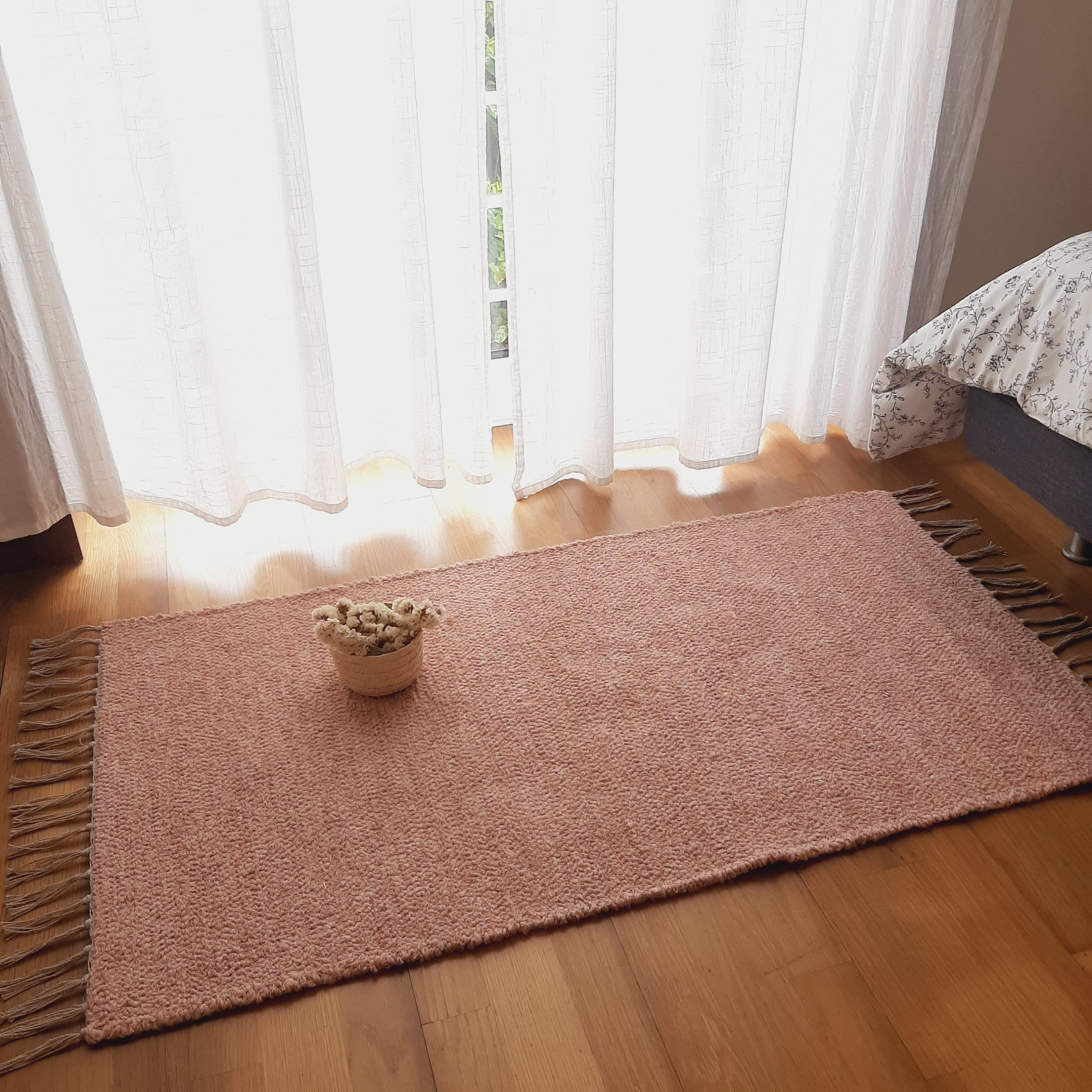 Small Pastel Pink Rug 60x110cm / Rugs For Bedroom / Bathroom Rug / Rag Rug / Cotton Rug / Room Rug / Soft Rug / Floor Mat / Bedside Rug