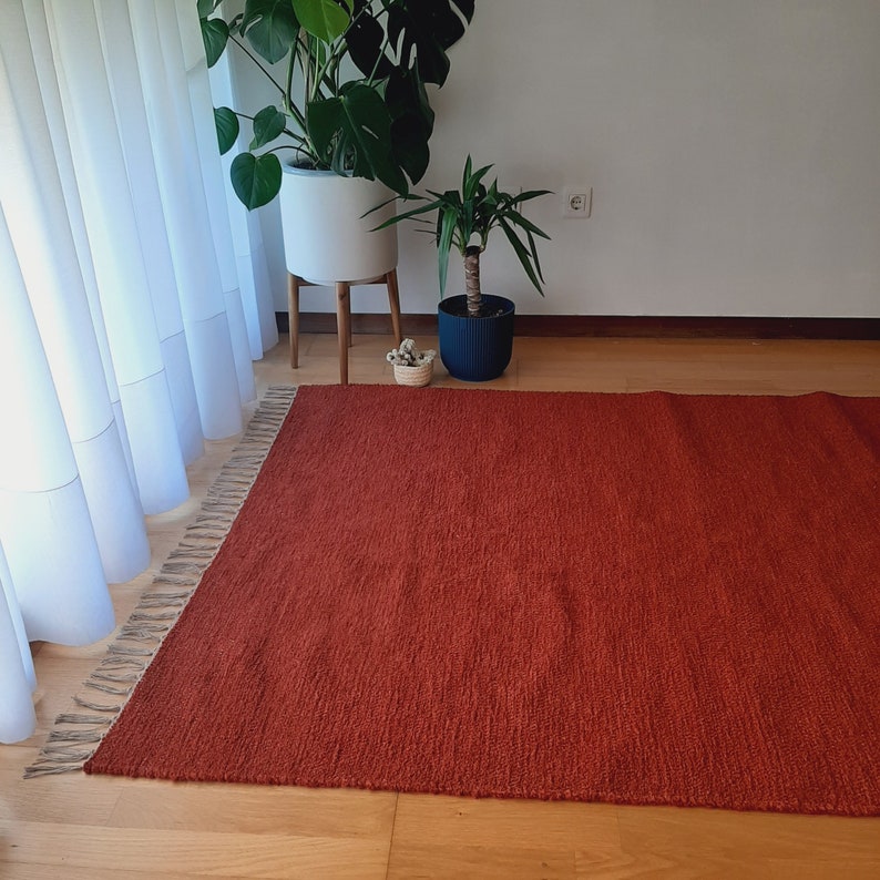 Large Terracotta Rug 140x200cm / Area Rug / Vintage Rug / Soft Rug ...