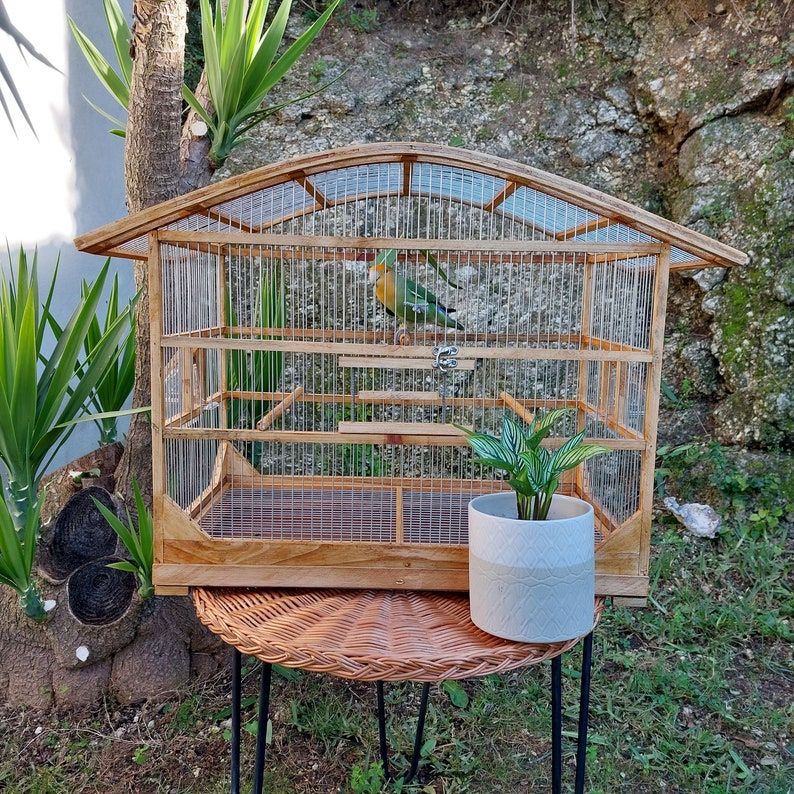 Large Curved Bird Cage Brown / Handmade Art / Decorative Bird Etsy