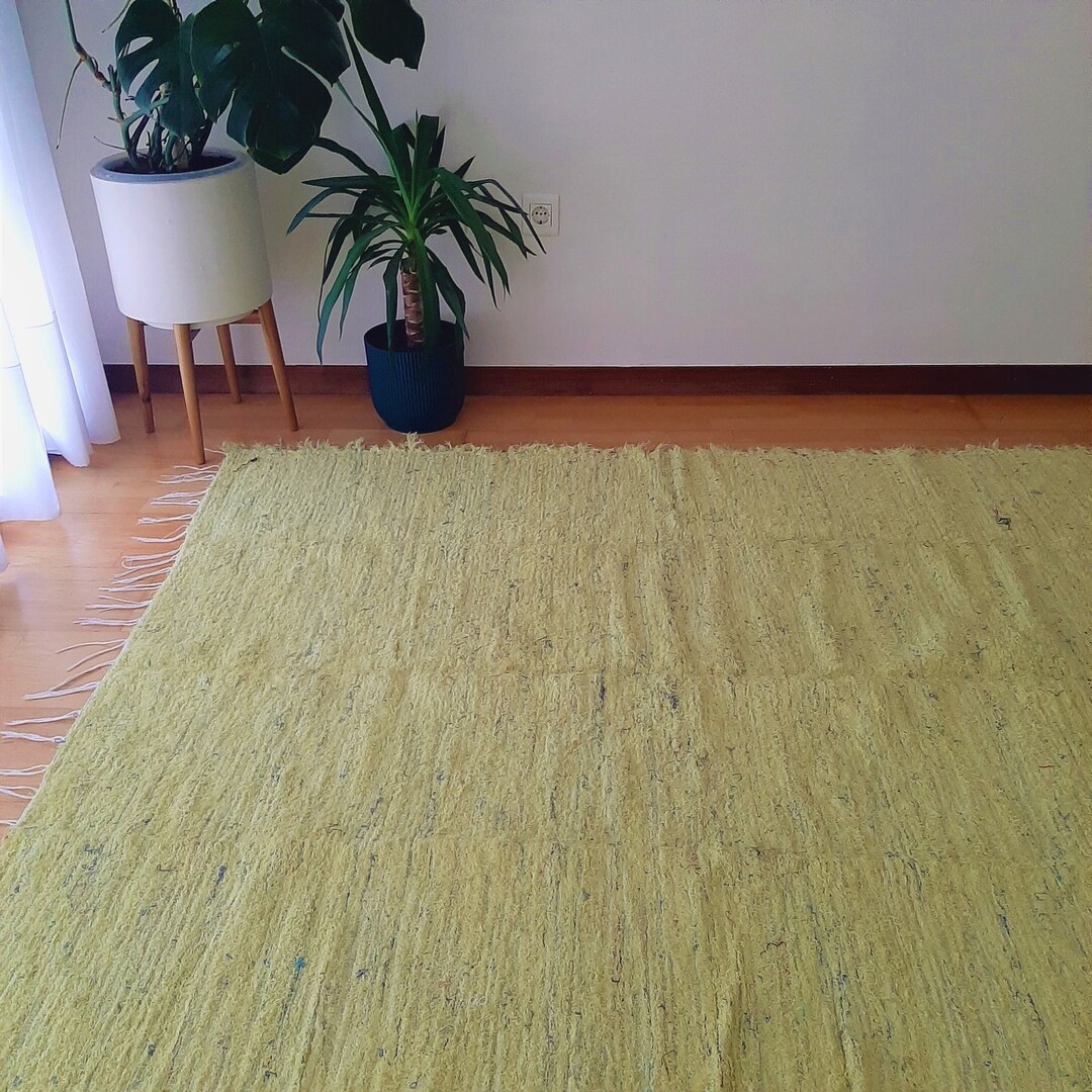 Large Light Lime Green Rug / Boho Rug / Cotton Rug / Soft Rug Etsy