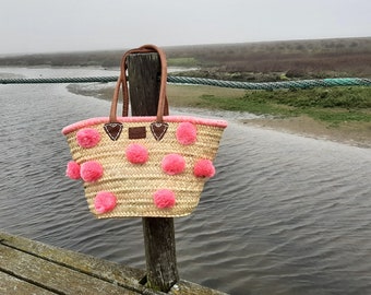 Beach Tote Bag / Summer Bag / Straw French Bag / Market  Basket / French Market Basket Bag / Shoulder Bag / Large Tote Bag / Beach Bags