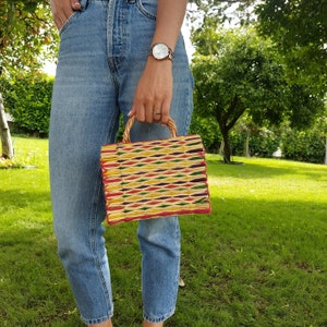 Summer Bag / Colorful Bag / Reed Straw Bag / Market Bag / Portuguese Basket / Straw Bag / Straw Purse / Vintage Bag / Market Basket Bag