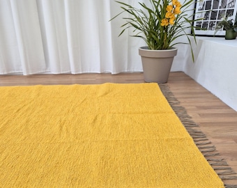 Large Yellow Rug / Carpet Rug / Cotton Rug / Soft Rug / Rugs for Living Room / Area Rugs / Hallway Rug / Entry Rug / Rugs for Bedroom