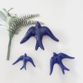 Glazed Dark Blue Swallows / Bird Art / Ceramic Swallows / Ceramic Glazed Clay Swallows / Ceramic Wall Hanging / Entry Decor / Sympathy Gift product logo