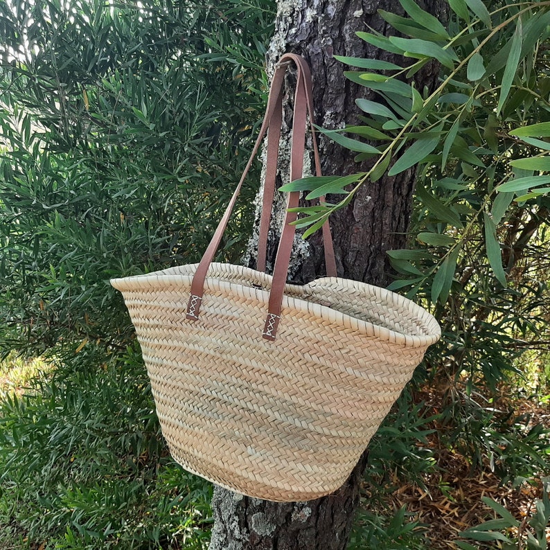 French Market Basket Bag / Straw Tote Bag / Summer Bag / Beach Etsy