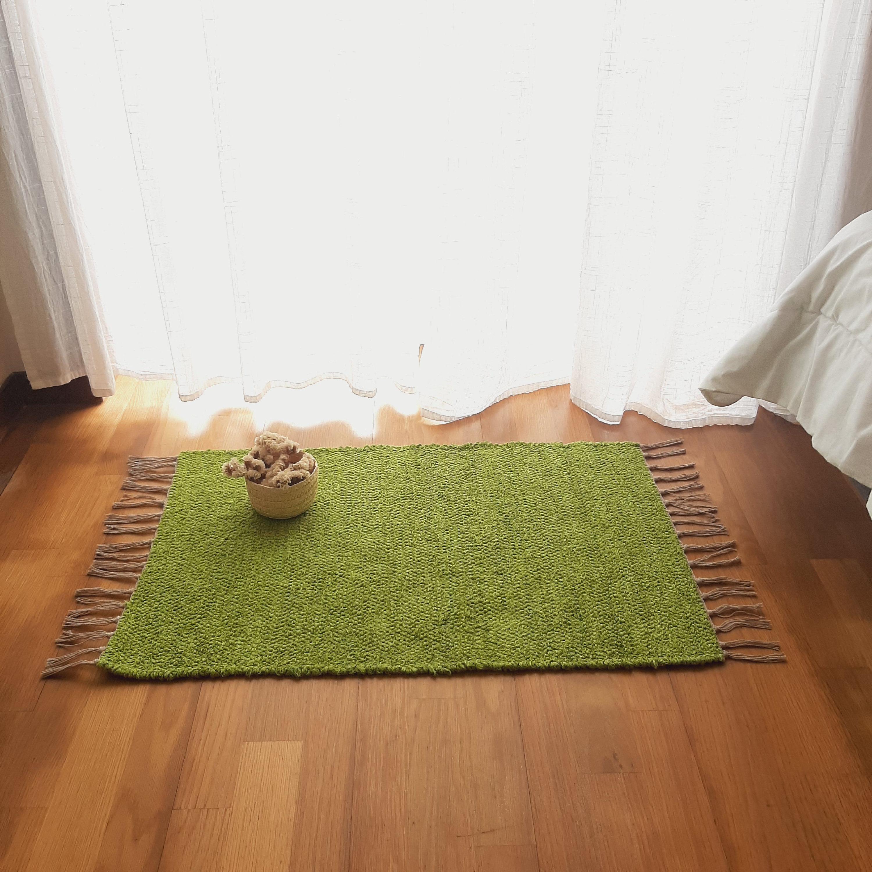 Mini Pear Green Rug / Cotton Rug / Soft Rug / Colorful Rug / Mini Rug ...