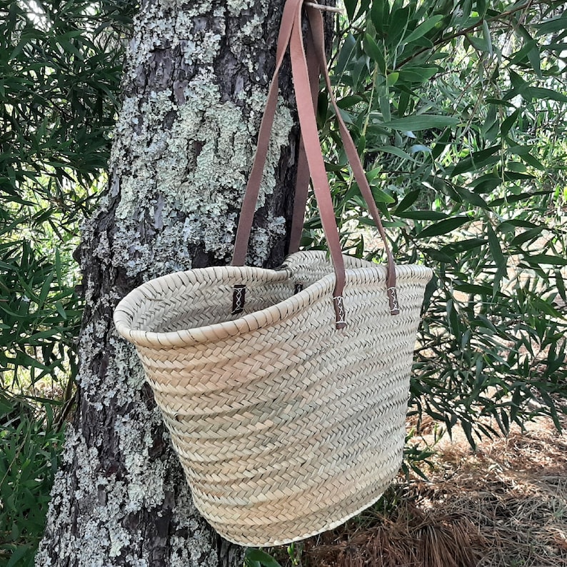 French Market Basket Bag / Straw Tote Bag / Summer Bag / Beach Etsy