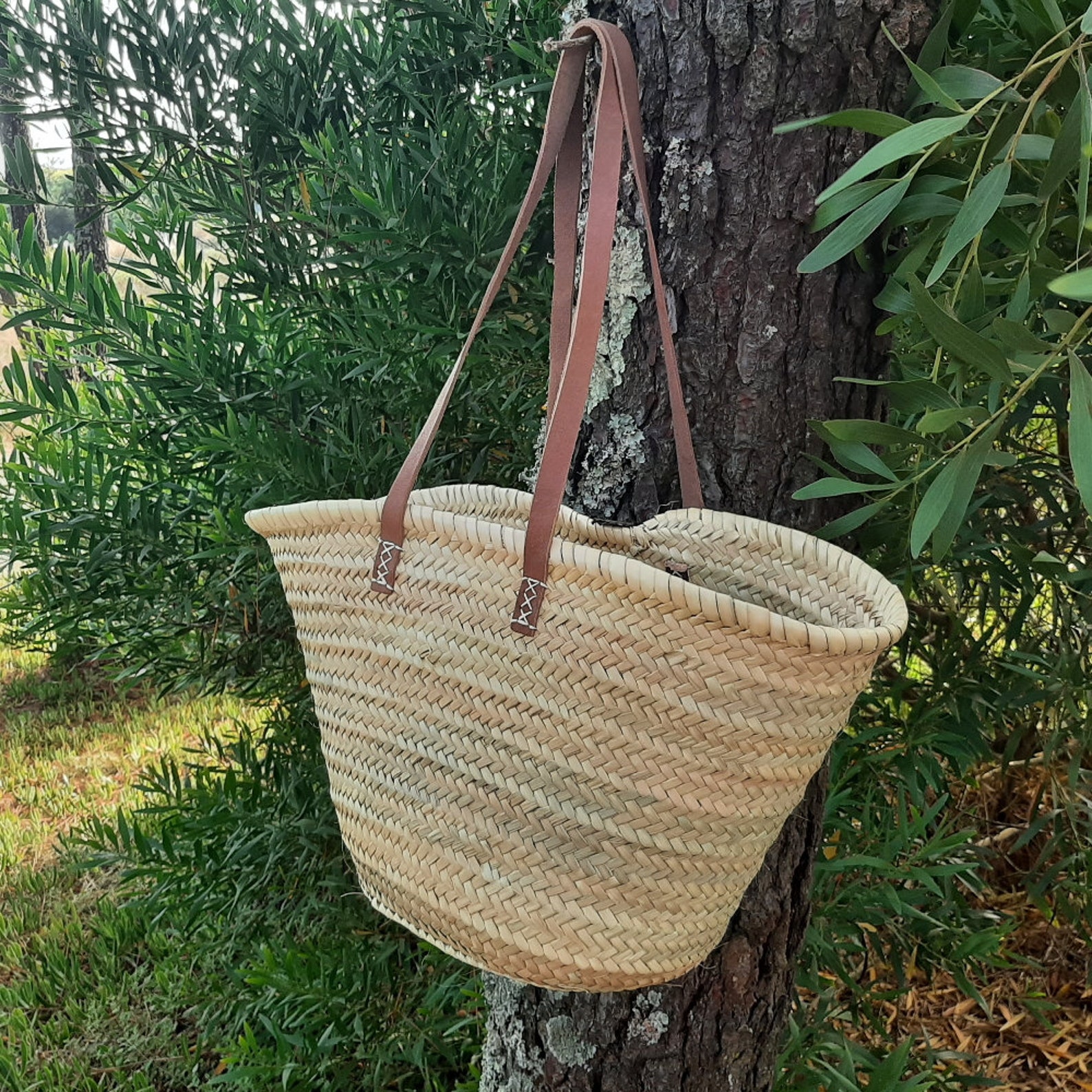 French Market Basket Bag / Straw Tote Bag / Summer Bag / Beach Etsy