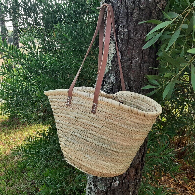 French Market Basket Bag / Straw Tote Bag / Summer Bag / Beach Etsy