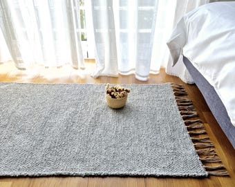 Alfombra gris claro mediana / Alfombra suave / Alfombra de algodón / Alfombra de baño / Alfombra de noche / Alfombra de cocina / Alfombra lavable / Alfombra de pasillo / Alfombra reciclada