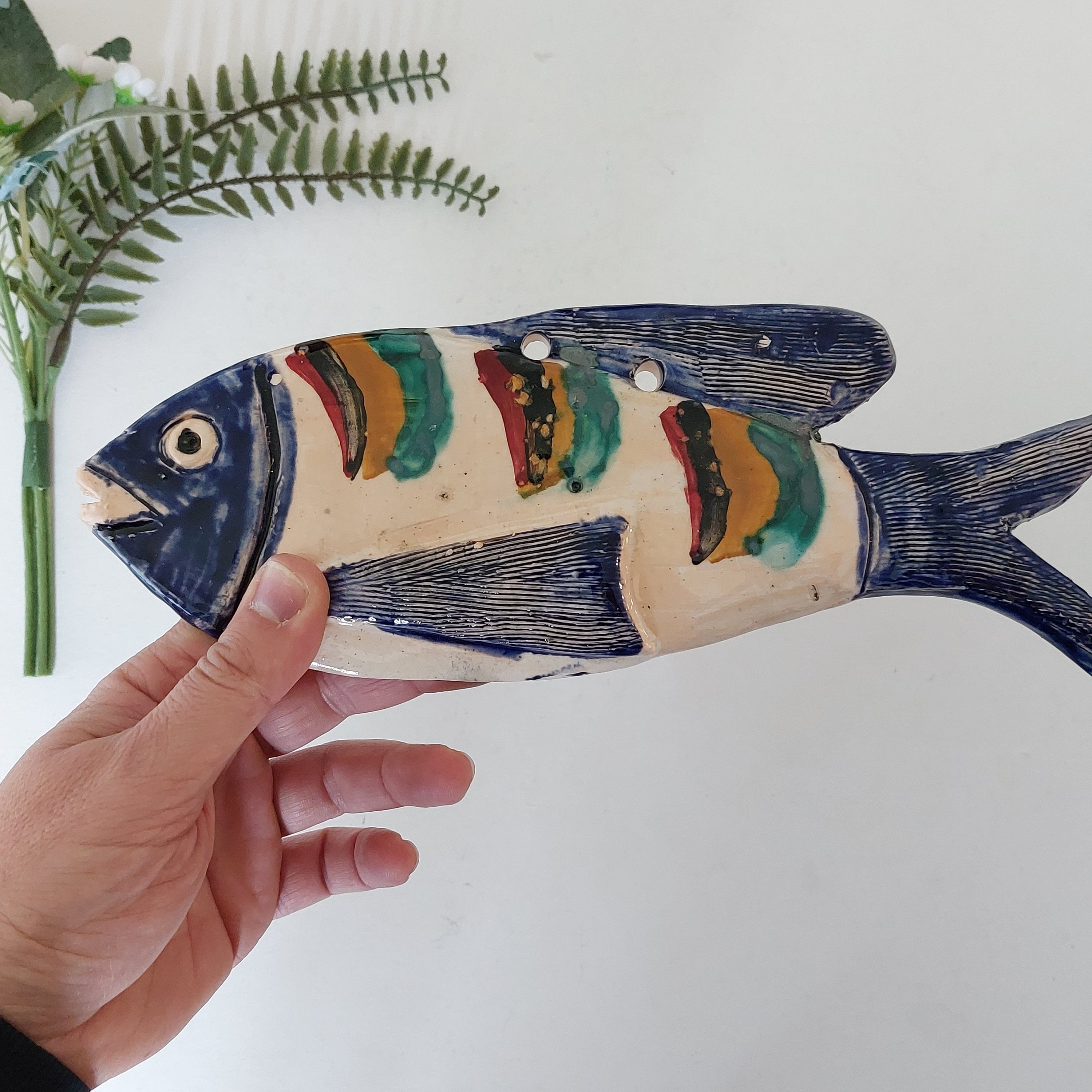 大きな陶器の魚 / 吊り下げ用の陶器の魚 / 伝統的な陶器 / 陶器の吊り
