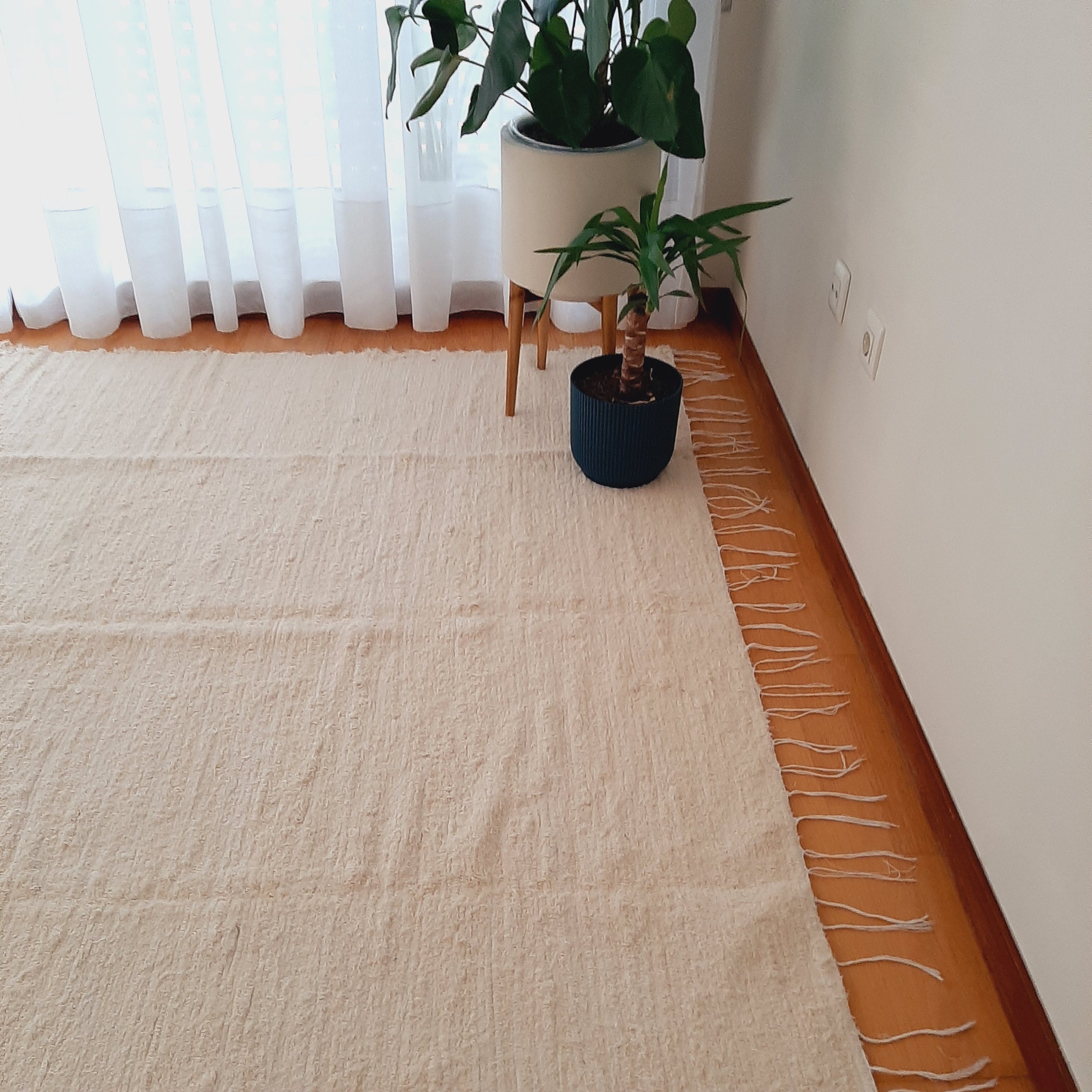 Extra Large Cream Rug 200x300cm / Handwoven Rug / Super Soft Rug ...