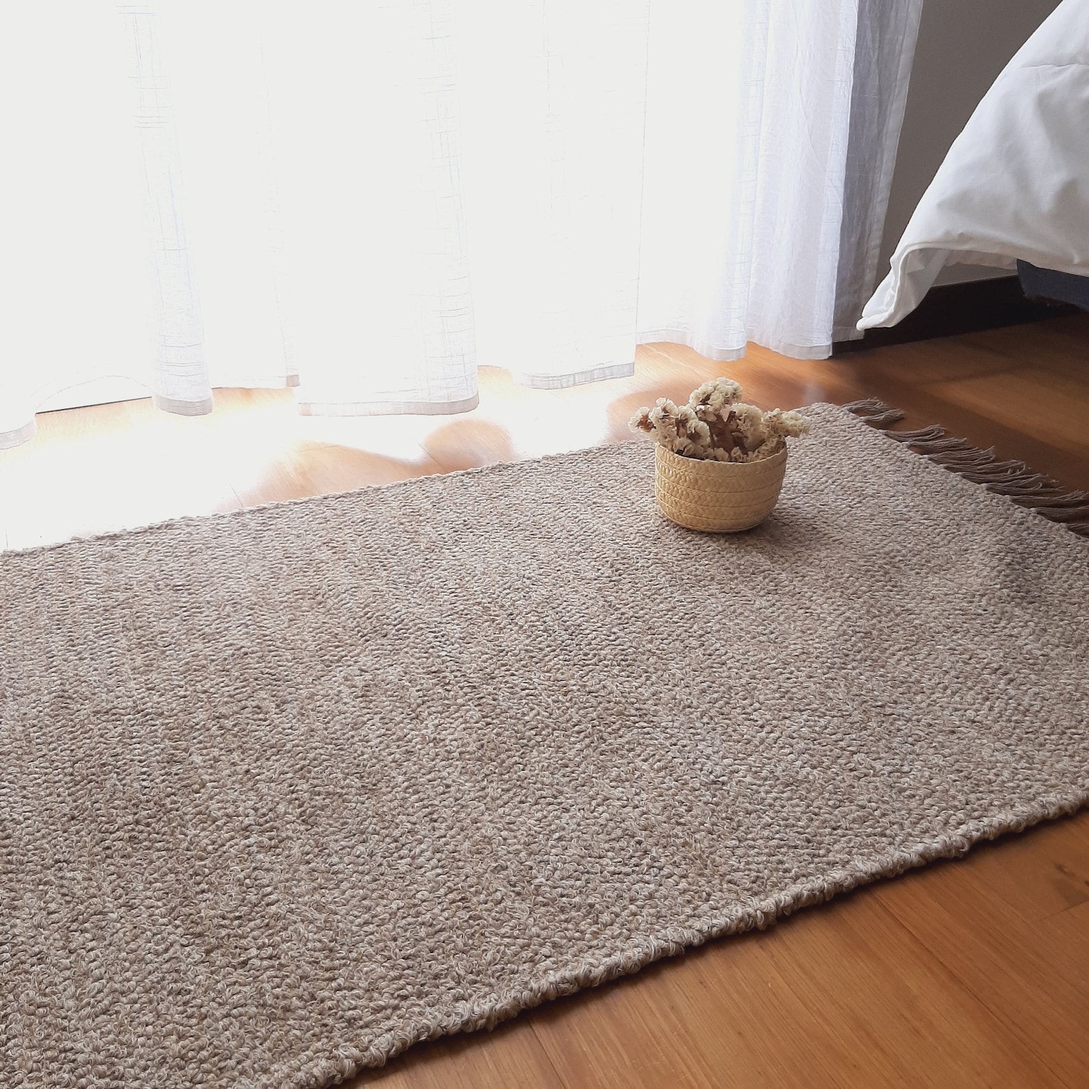 Small Light Brown Rug / Handmade Rug / Cotton Rug / Bathroom Rug ...