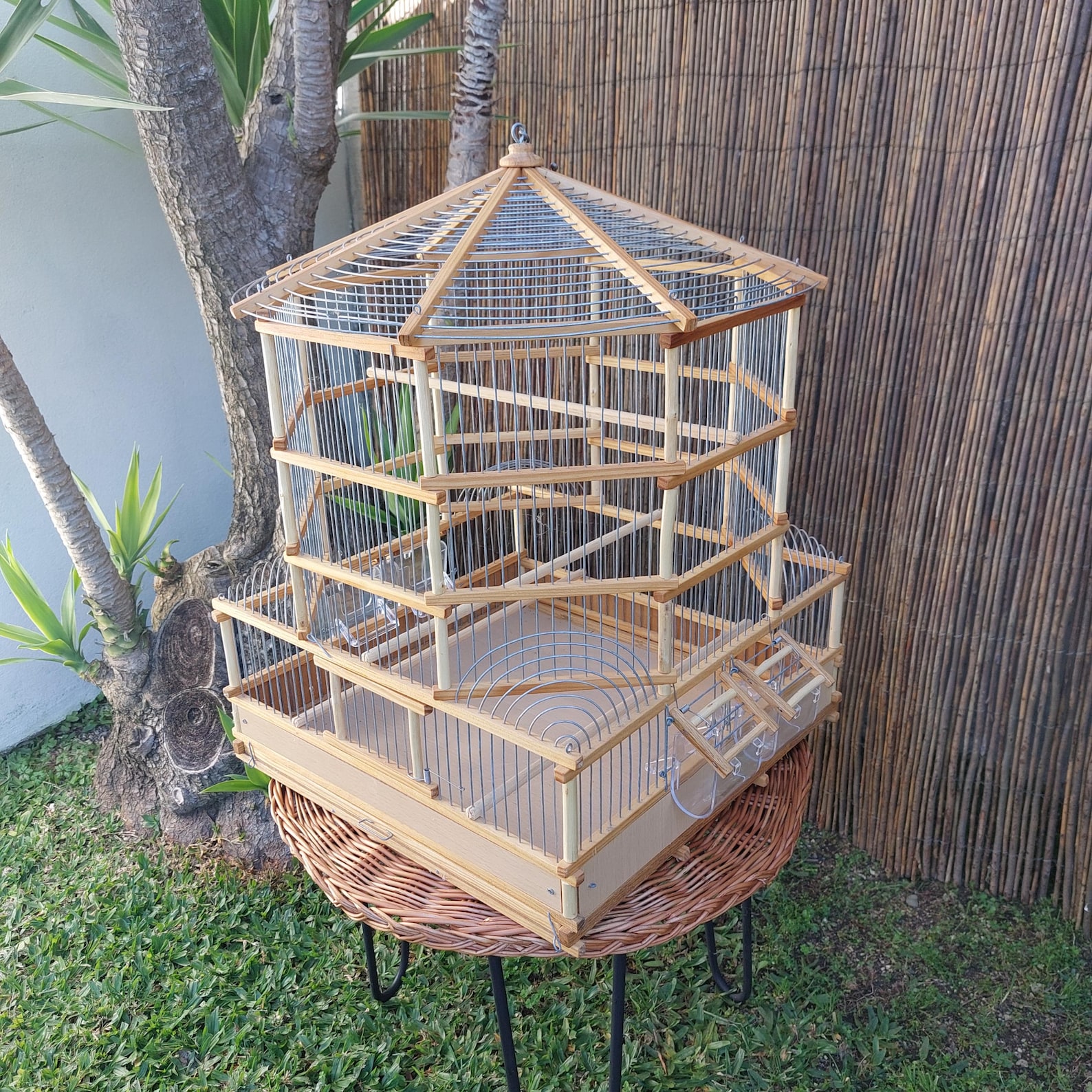 Curated visual reference: Natural Vintage Bird Cage Handmade Bird Cage Rustic Cage Canary Photo Inspiration