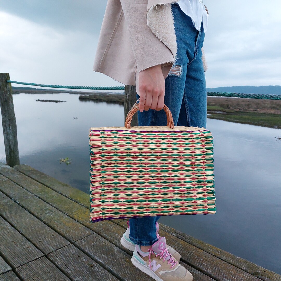 Cestino In Paglia Comarco Verde - Diametro 28 Cm, Ideale Per Decorazione O Piccole Cose - Foto 8