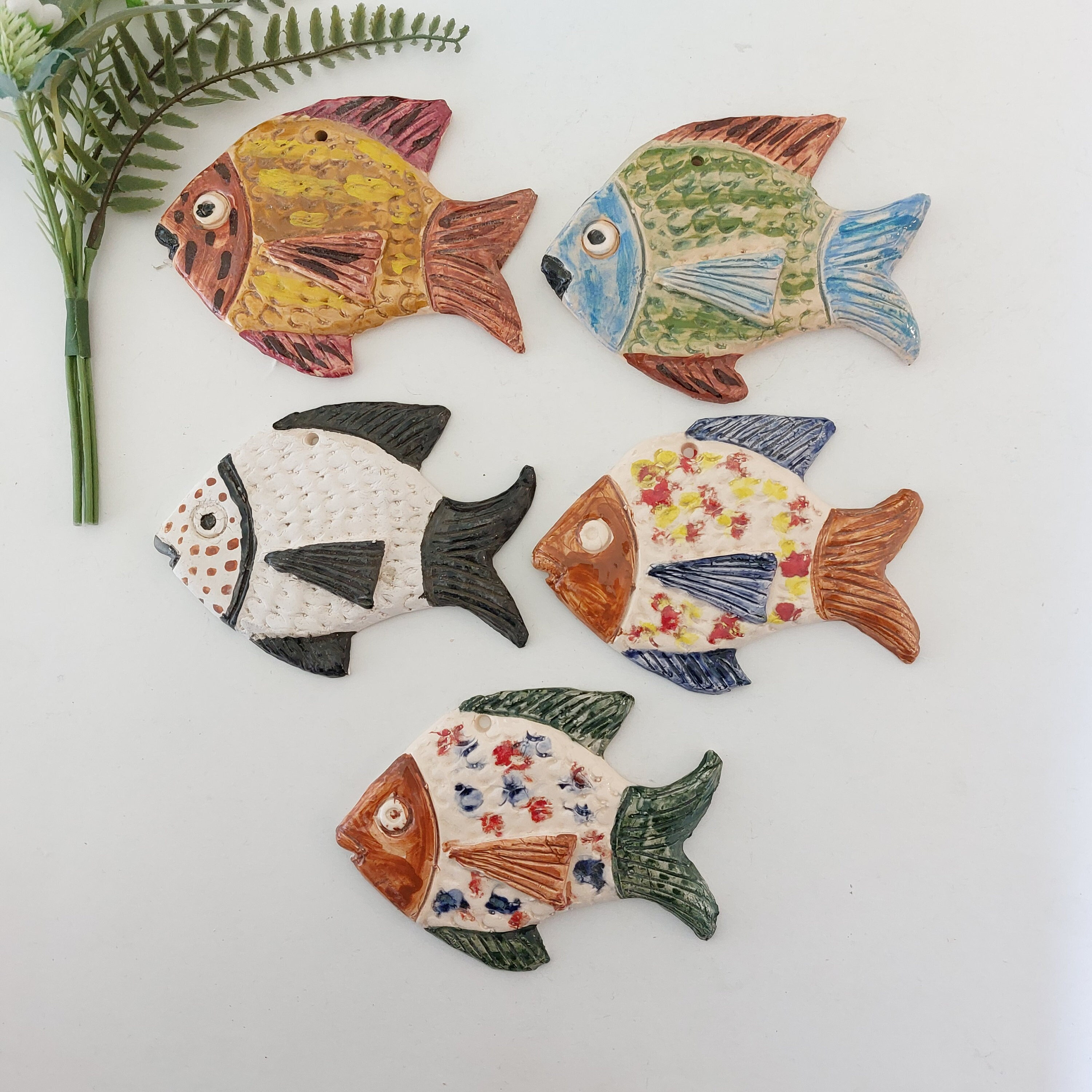 Colorful Ceramic Fish / Ceramic Fishes / Glazed Fish / Ceramic Art