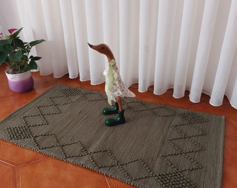 Small Green Rug / Rugs For Bedroom / Bathroom Rug / Rugs for Living Room / Rag Rug / Cotton Rug / Room Rug / Entry Rug / Front Door Rug