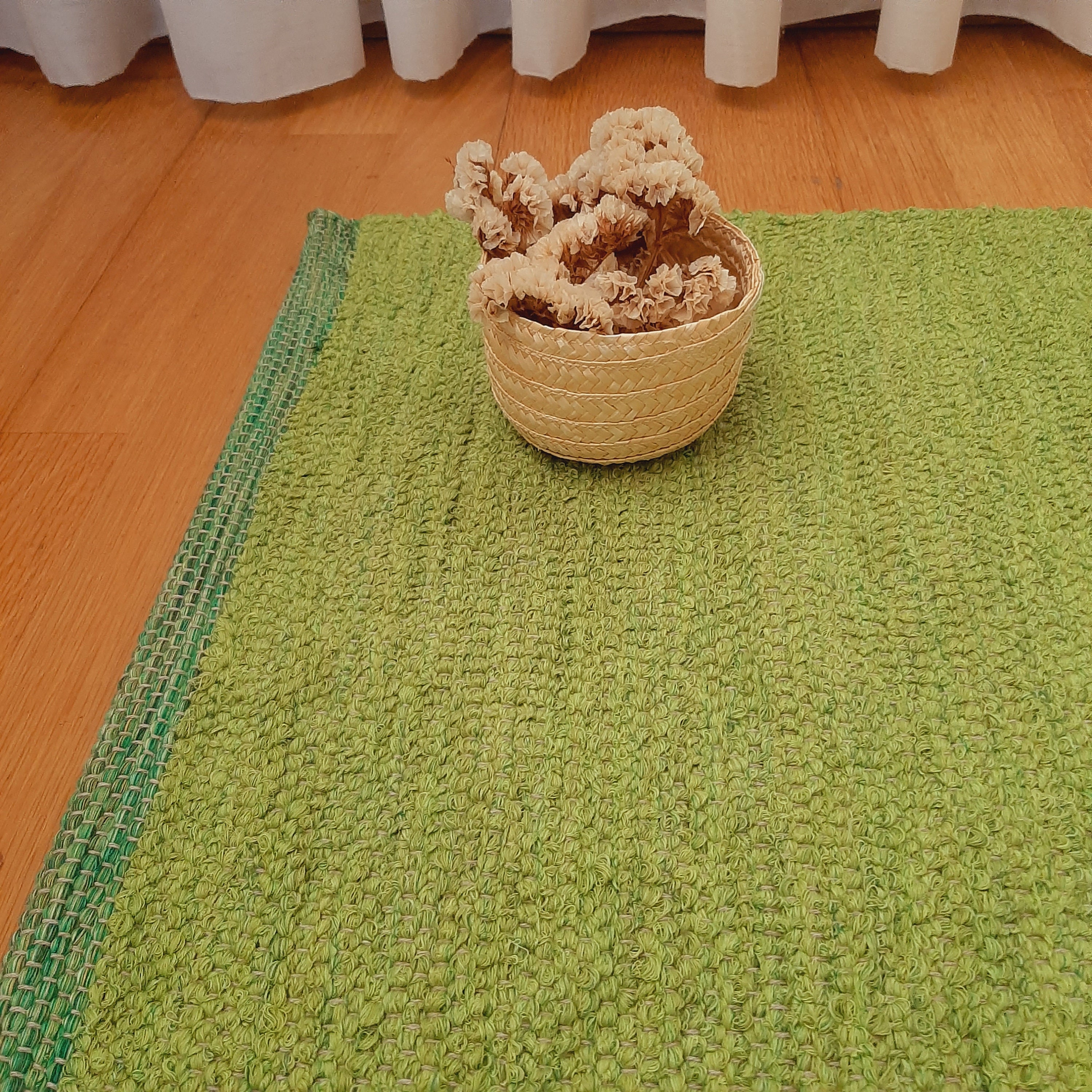 Small Pear Green Rug / Soft Rug / Handmade Rug / Cotton Rug / Bedside ...