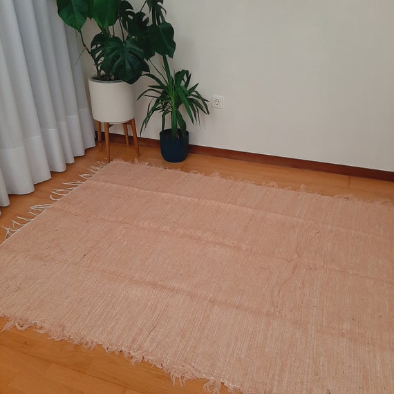 Large Light Peach Rug Soft Rug Cotton Rug Living Room Rug Area Rug Rag Rug Vintage Rug Bedroom Rug Unique Rug Kids Rug Etsy