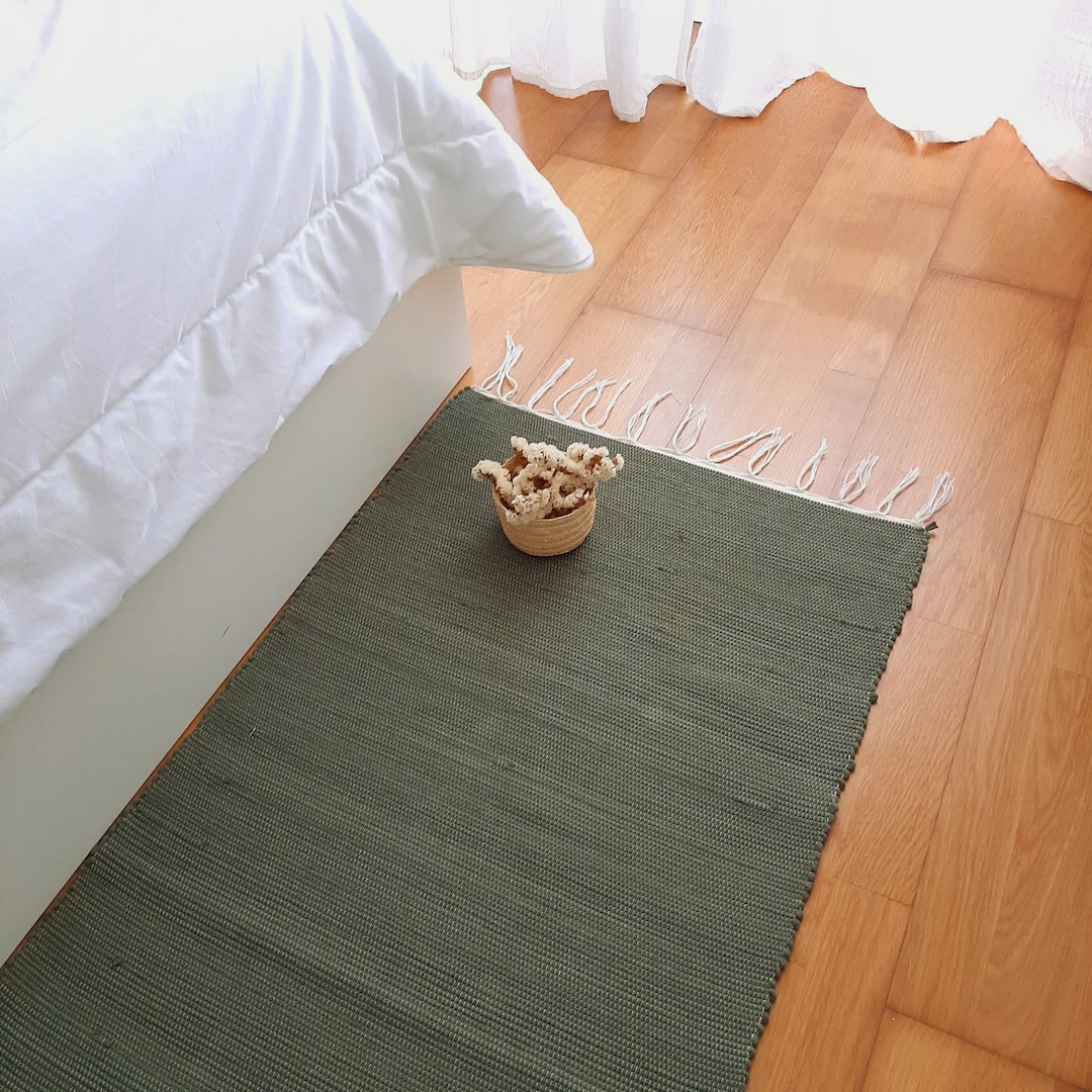 Long Olive Green Rug / Kitchen Rug / Floor Mat / Runner Rug / Area Rug