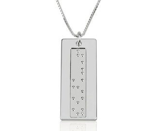 Personalized Braille Necklace- Custom Braille Pendant- Braille Charm- Gift For Visually Impaired