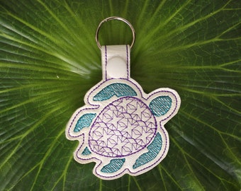 Mozaïek Zeeschildpad Snap Tab Machine Borduurwerk ITH *** DIGITALE DOWNLOAD ***