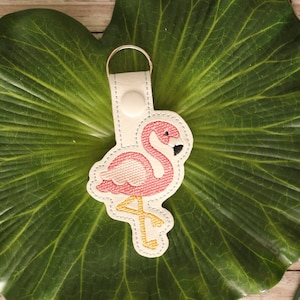 Sketch Stitch Flamingo Snap Tab Machine Embroidery ITH  ***DIGITAL DOWNLOAD***