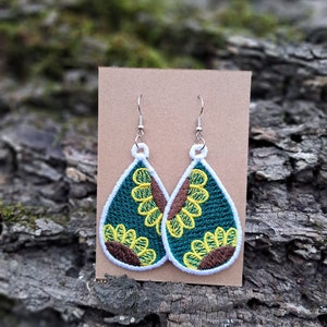 Double Sunflower FSL Earrings **DIGITAL DOWNLOAD**