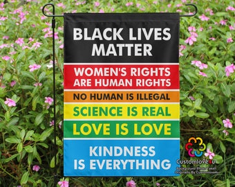 USA Black Lives Matter Rainbow Pride Tolerance Garden House Double Sided Flag Lawn Patio Yard Polyester Banner Waterproof UV-Resist BLM
