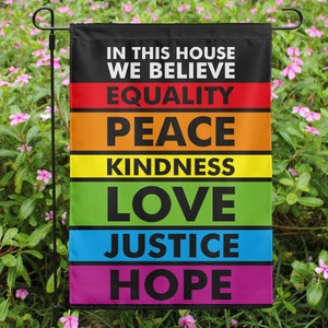 Equality, Peace, Love Garden Flag: Double Sided Outdoor Banner