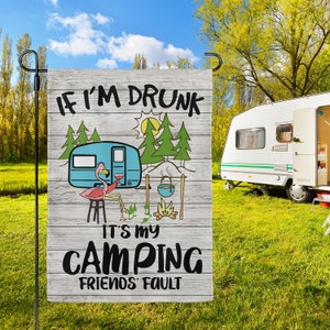 Enjoy Camping Funny Garden House Double Sided flag Banner