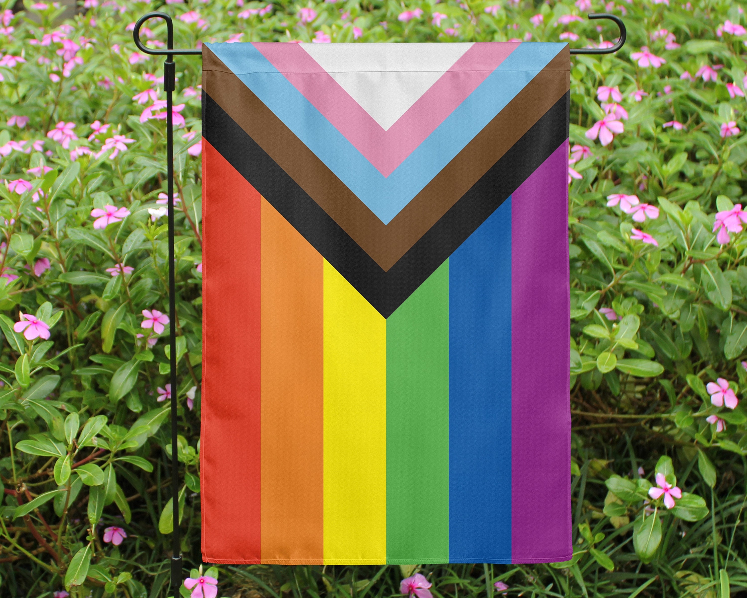 USA Progress Pride Trans POC Inclusive Rainbow LGBTQ+ Garden House Do…