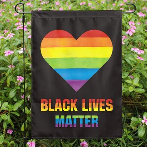BLM Black Lives Matter Rainbow Pride LGBT Love Heart Garden House Double Sided Flag Home Yard Grass Polyester Banner Waterproof Free Ship