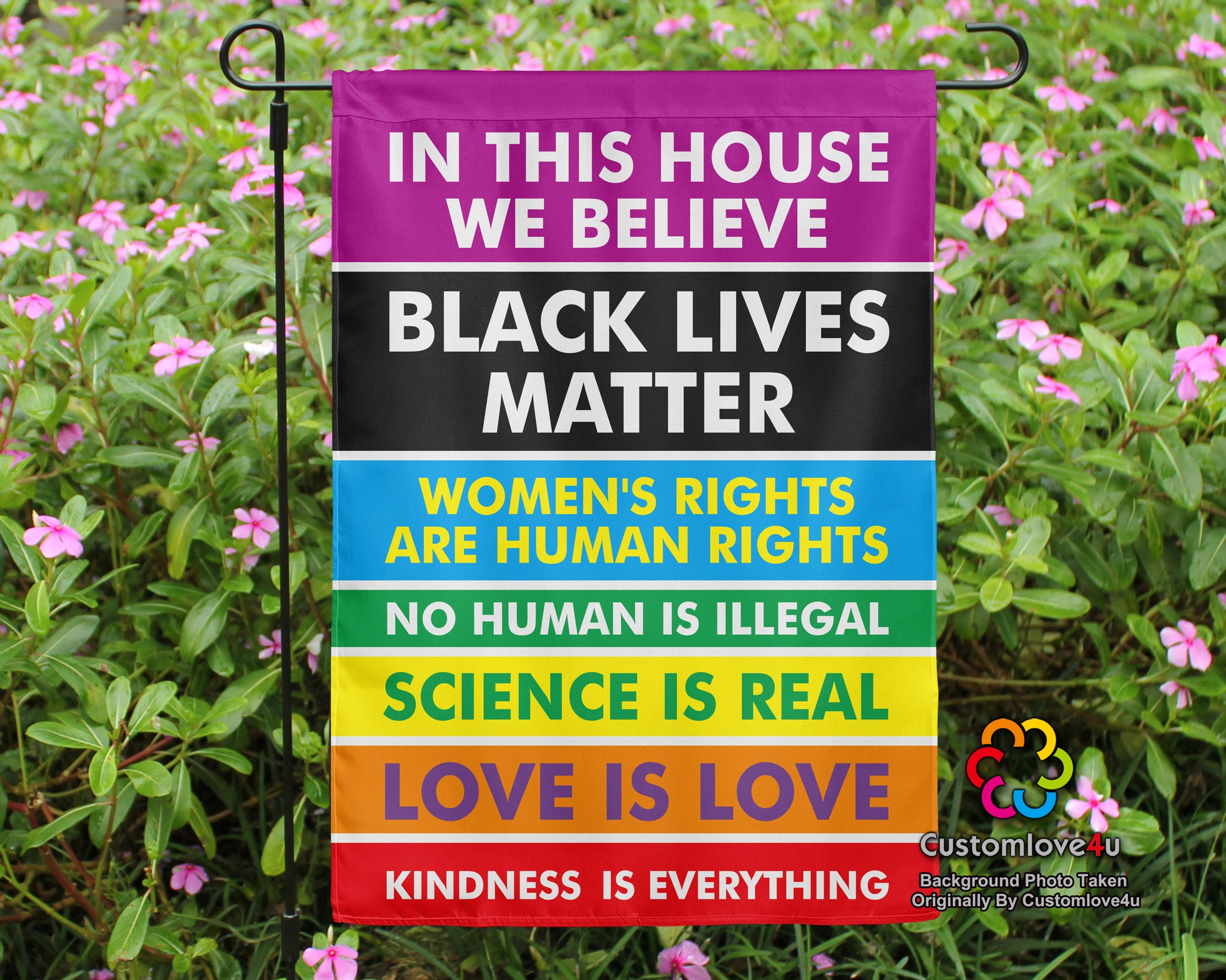 USA In This House We Believe Black Lives Matter Rainbow Pride Toleran…