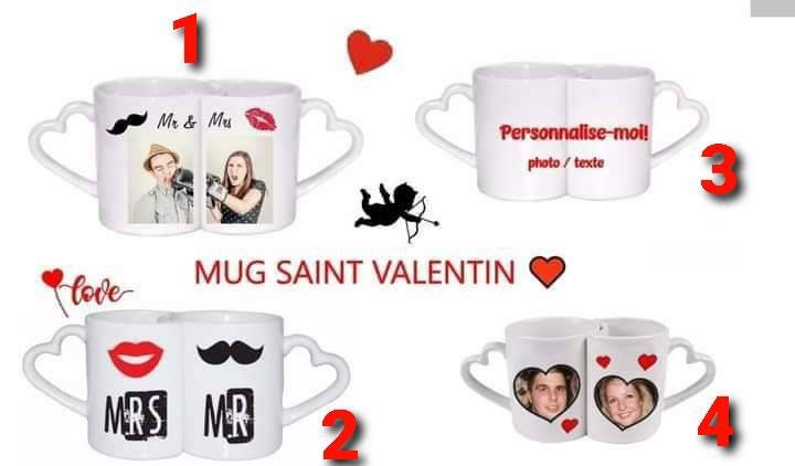 Mugs Duo Personnalisés Pour La Saint Valentin