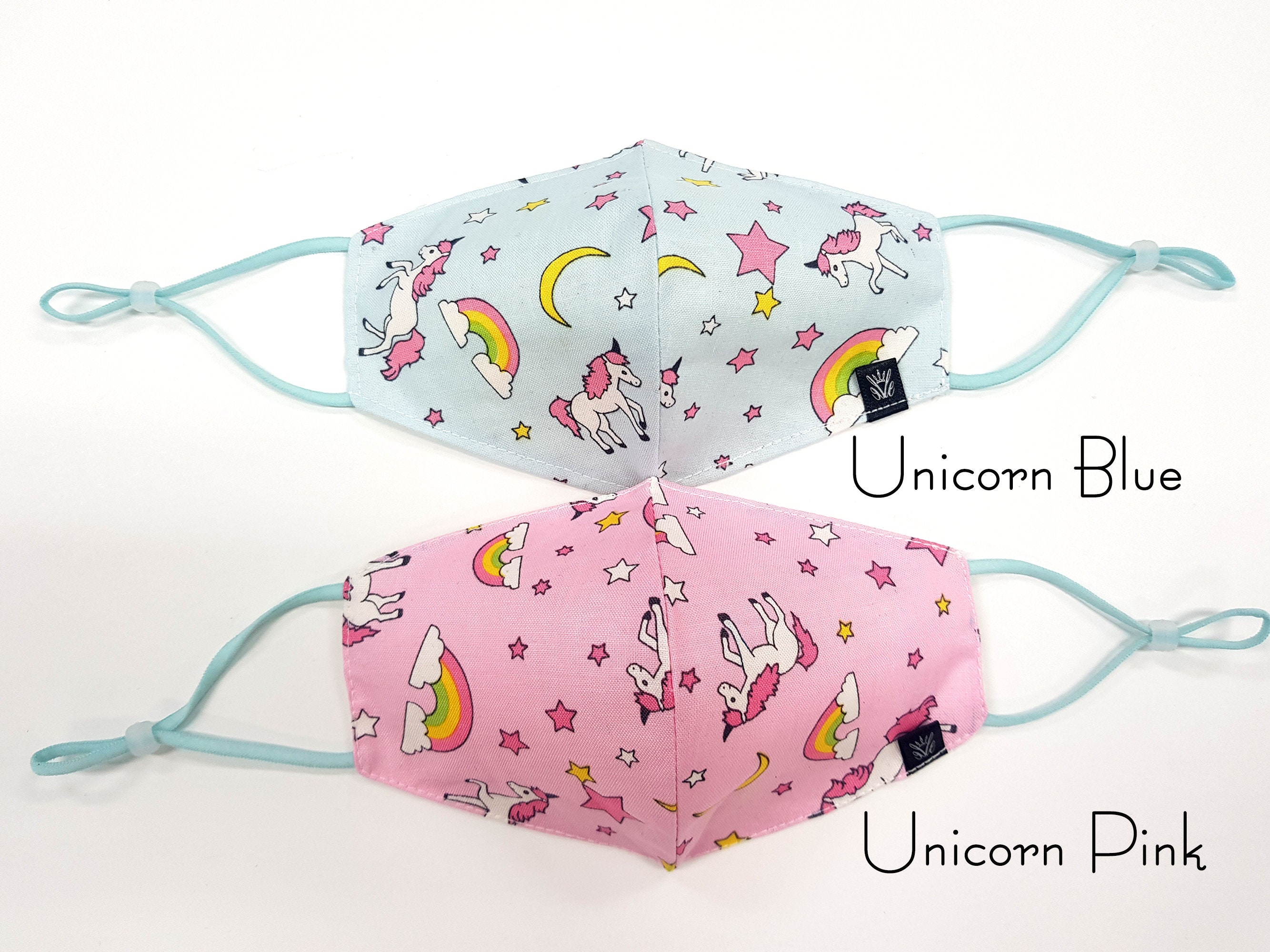 Unicorn Mask Rainbow Face Mask Kids Face Mask With Filter Etsy