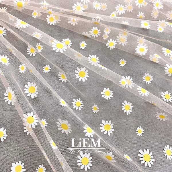 Daisy Flower Lace Fabric for Doll dress, Tutu Baby dress,  Wedding & Party Decoration and Home Decor, Making Fashion Accessories