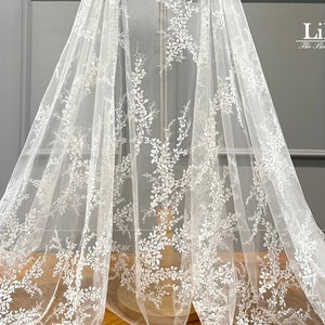 Wedding embroidery lace fabric, Romantic bridal lace, Evening dress lace,High quality embroidery lace