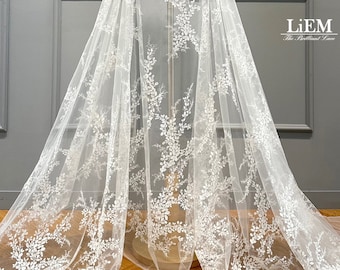 Wedding embroidery lace fabric, Romantic bridal lace, Evening dress lace,High quality embroidery lace