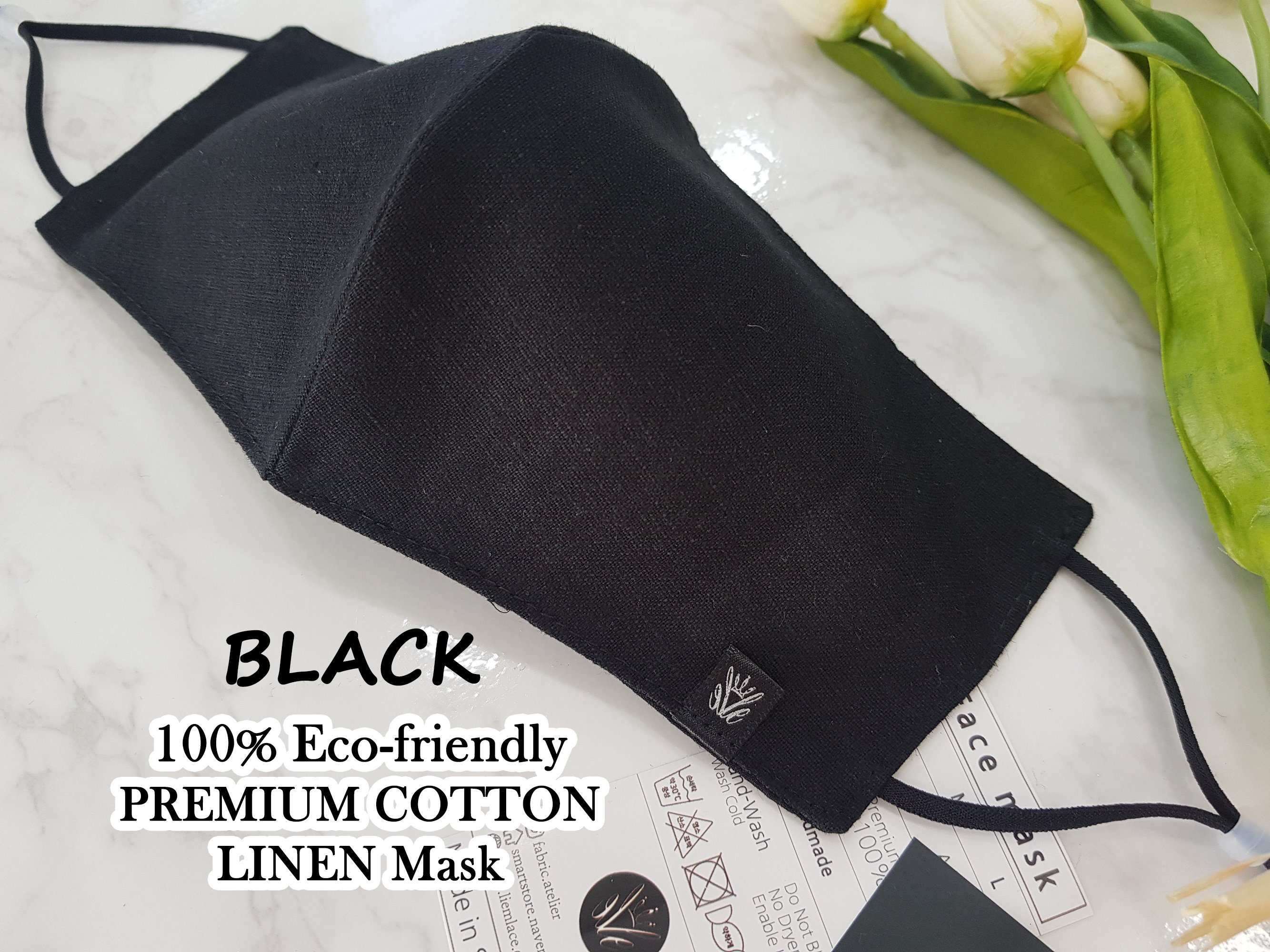 black linen mask