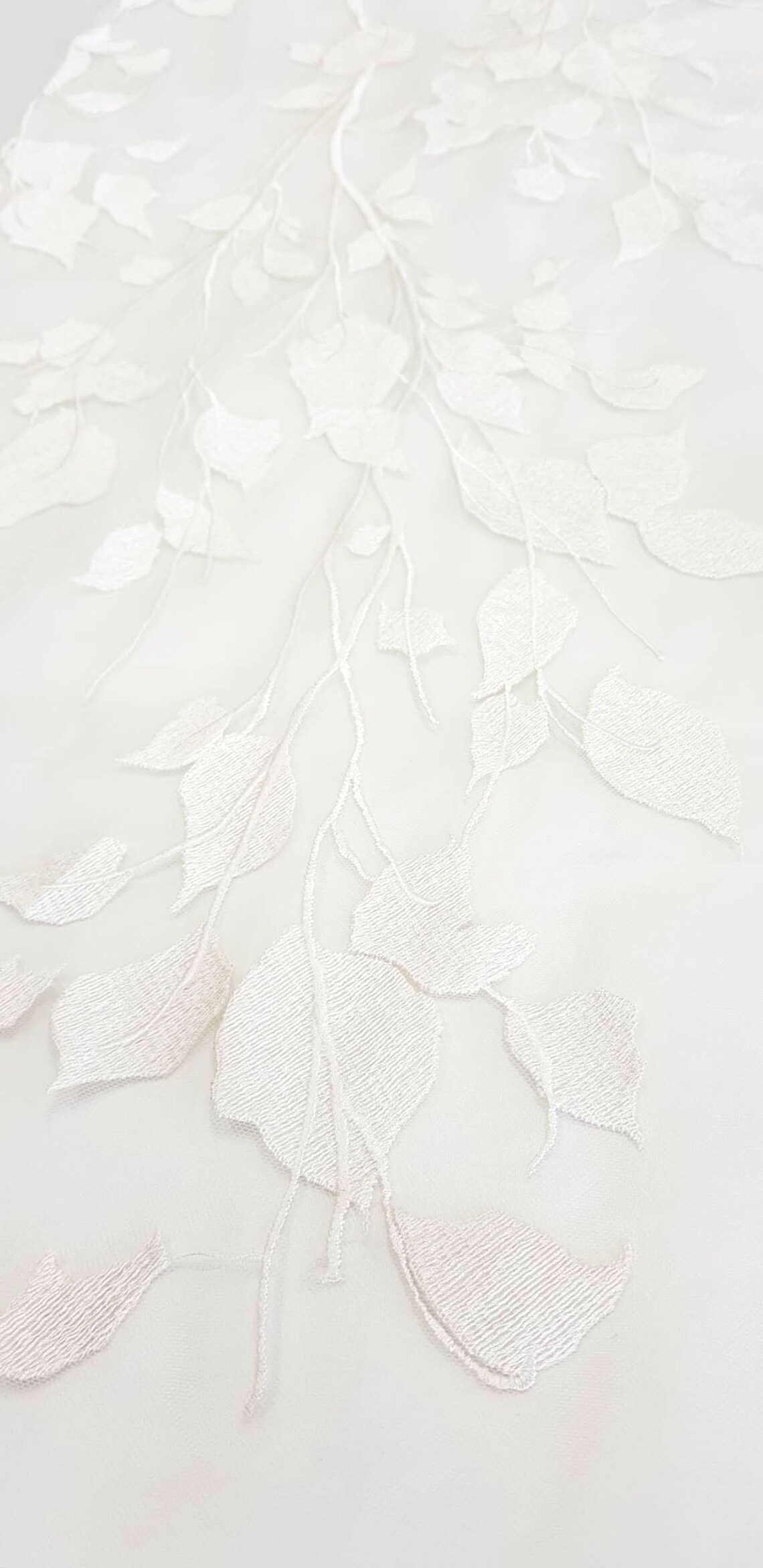 Ivory Wedding Embroidery Lace Fabric Romantic Bridal Lace Etsy Australia