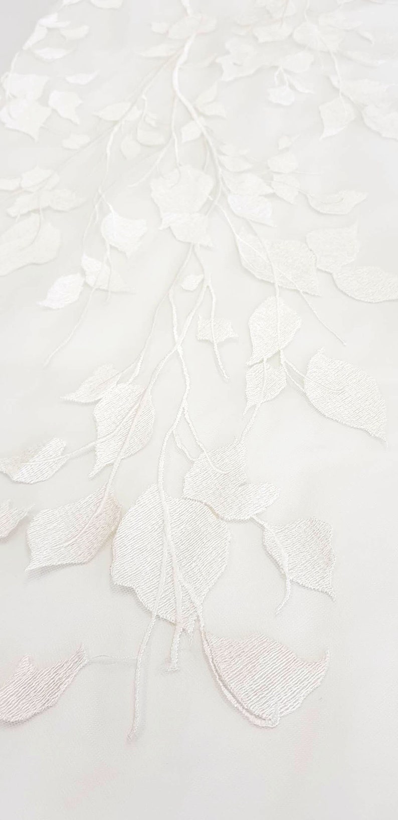 Ivory Wedding Embroidery Lace Fabric Romantic Bridal Lace Etsy